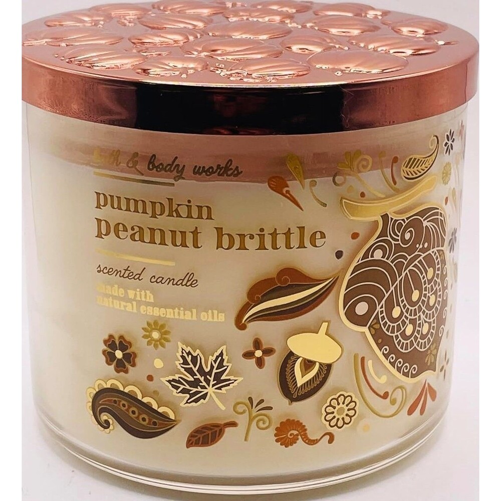 Bath & Body Works 3 Wick Candle PUMPKIN PEANUT BRITTLE